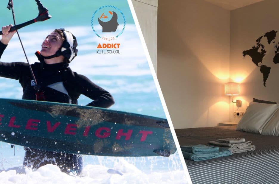 Vacances de kitesurf à Tarifa avec Addict Kite School : cours et séjour en bord de mer