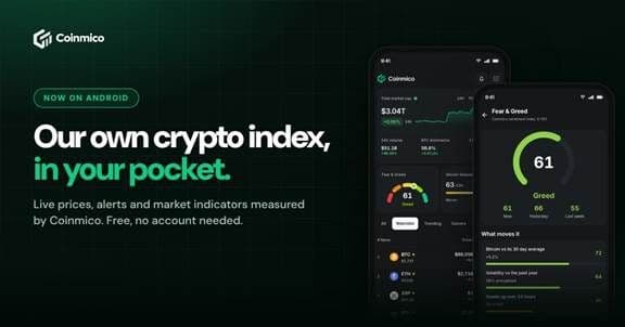 Coinmico Launches Android App With Price Alerts and Market Indicators From Its Own Crypto Index